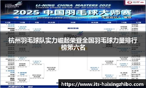杭州羽毛球队实力崛起荣登全国羽毛球力量排行榜第六名